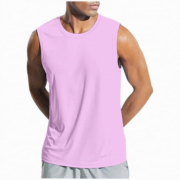 NOLDARES Mens Tank Tops Casual Summer Beach Vacation Hawaiian Style Muscle Gym Sleeveless Tee Shirts(Rose Gold,4XL)