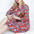 thumbnail image 1 of CHUANK Maternity Pajamas Maternity Robe and Matching Baby Set Labor Delivery Robe and Swaddle Set, 1 of 7