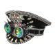 thumbnail image 5 of Sombrero plano con visera y diamantes de imitación para mujer, gorra plana con lentejuelas brillantes Negro, 5 of 9