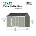 thumbnail image 3 of Little Cottage Co. 12x12 Value Gable Shed with Side Entry, Outdoor Wood Storage Do-It-Yourself Kit, 3 of 12