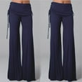 thumbnail image 2 of Women‘s Solid Color Wide Leg Athletic Pants With Belt  Mid Rise Dance Trousers, 2 of 3