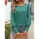 thumbnail image 4 of Camisas de Larga con Cuello Redondo para Mujer, Blusas de Otoño, Sudaderas Elegantes de Moda con Leggings Verde M, 4 of 10