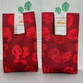 thumbnail image 3 of Gift Blessing Reusable Polyester Shopping Bags Handmade Knit Handbag Tote Bag Knot Wrist Bag Fu Character Knit Bag 5, 3 of 8