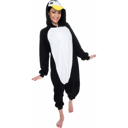 SILVER LILLY Unisex Adult Plush Penguin Animal Halloween Costume Pajamas