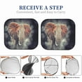 thumbnail image 7 of Uemuo Elephant in Smoke Printed 2 PCS Car Windshield Sun Shade, Auto Sun Heat and UV Rays Blocker, Foldable Automotive Front Window Sunshade Protector, 7 of 7