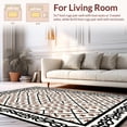 thumbnail image 2 of ODIKA 4'x6' Machine Washable Non-Slip Area Rug, Botanical Trellis with Ornate Double Border High Traffic Rug, Beige, 342425, 2 of 7