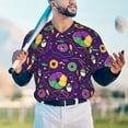 thumbnail image 4 of Fotbe Mardi Gras and Donuts Baseball Jersey Shirt for Men and Women, Casual Short Sleeves Button Down T-Shirt-, 4 of 9