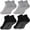 Black, light gray, variant on sixwipe 4 Pairs Non Slip Socks with Grip, Anti Slip Socks with Cushion,Full Toe Ankle Fall Prevention Socks with Grip,Non Skid Socks for Yoga,Pilates,Dance,Ballet,Men,Women(Black, dark gray)