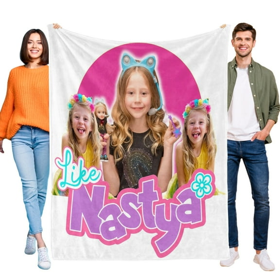 Throw Blanket for Like Nastya Bed Couch Home Decor Soft Warm 30x40 Inch Flannel Blanket for Kids Boys Girls Gifts