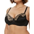 thumbnail image 3 of Deyllo Women Plus Size Bras Non-Padded Soft Full Figure Bra Unlined Lace Black Underwire Bralette Bra Clothes Size 38DD, 3 of 4