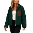 thumbnail image 2 of Caywon Cozy Women's Fleece Jacket with Full Zipper and Pocket, Long Sleeve Shearling Hooded Coat for Fall and Winter Outdoor Wear, 2 of 9