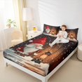 thumbnail image 4 of Manfei Christmas Gnome Child Full Size Sheets, Winter Rustic Cabin Bed Sheets, Western Festival Sheet Sets, Microfiber Bedroom Decor, 4pcs, 4 of 7