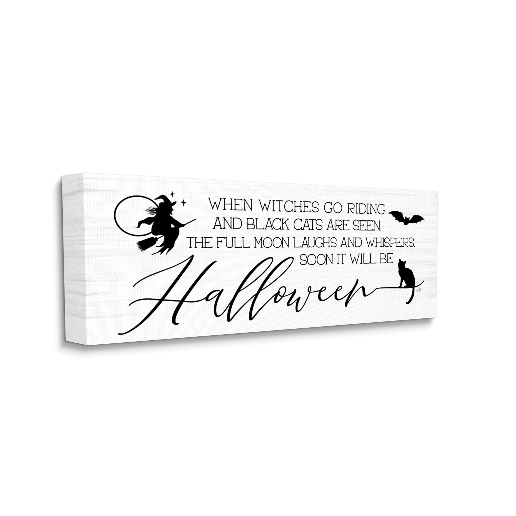 Stupell Industries Halloween Season Phrase Holiday Painting Gallery Wrapped Canvas Print Wall Art, 40 x 17