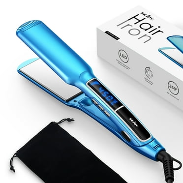 Sejoy Digital Ion Flat Iron, Anti-Static Ceramic Hair Straightener with 1.75 inch Wide Plates, Blue