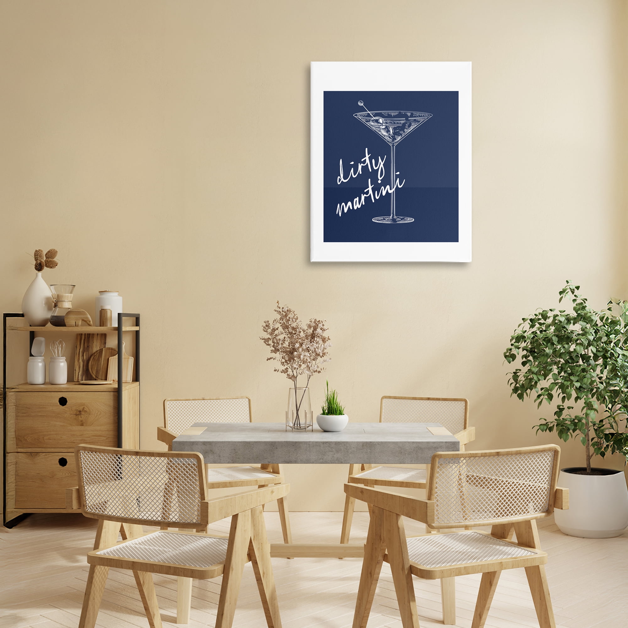 Stupell Industries Dirty Martini on Blue Canvas Wall Art, design by Lettered and Lined