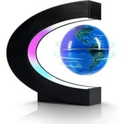 BSHAPPLUS Floating Globe of the World with 6.8" LED Stand,Levitating Spin Globe for Kids Learning