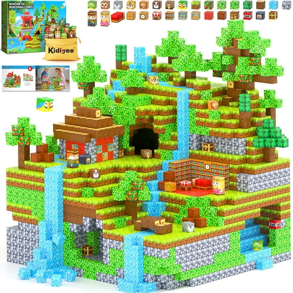 150PCS Magnetic Blocks - Mine Magnet World Forest Animal Set, Magnet Toys Games for Kids Ages 4-6 6-8 8-12, Magnetic Building Blocks for Boys & Girls