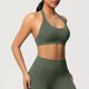 thumbnail image 4 of Sujetadores Deportivos para Mujeres Soporte Alto Busto Grande de Color Sólido Sujetador de Punto sin Costuras de Yoga, Cuello Colgante Diseño de Espalda para el Gimnasio, 4 of 9