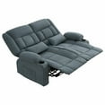 thumbnail image 4 of Resenkos Two-Person Recliner Loveseat with Manual Recline and Cup Holders - Blue, 4 of 16