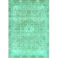 thumbnail image 1 of Ahgly Company Machine Washable Indoor Rectangle Abstract Turquoise Blue Modern Area Rugs, 2' x 4', 1 of 4