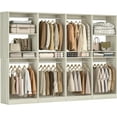 thumbnail image 5 of Homieasy 100 Inch Closet System, Freestanding Closet Organizer Wardrobe with 8 Hanging Rods and 17 Shelves, Adjustable Clothes Garment Rack, Sturdy Walk in Closet Tower, Set of 4, White Oak, 5 of 7