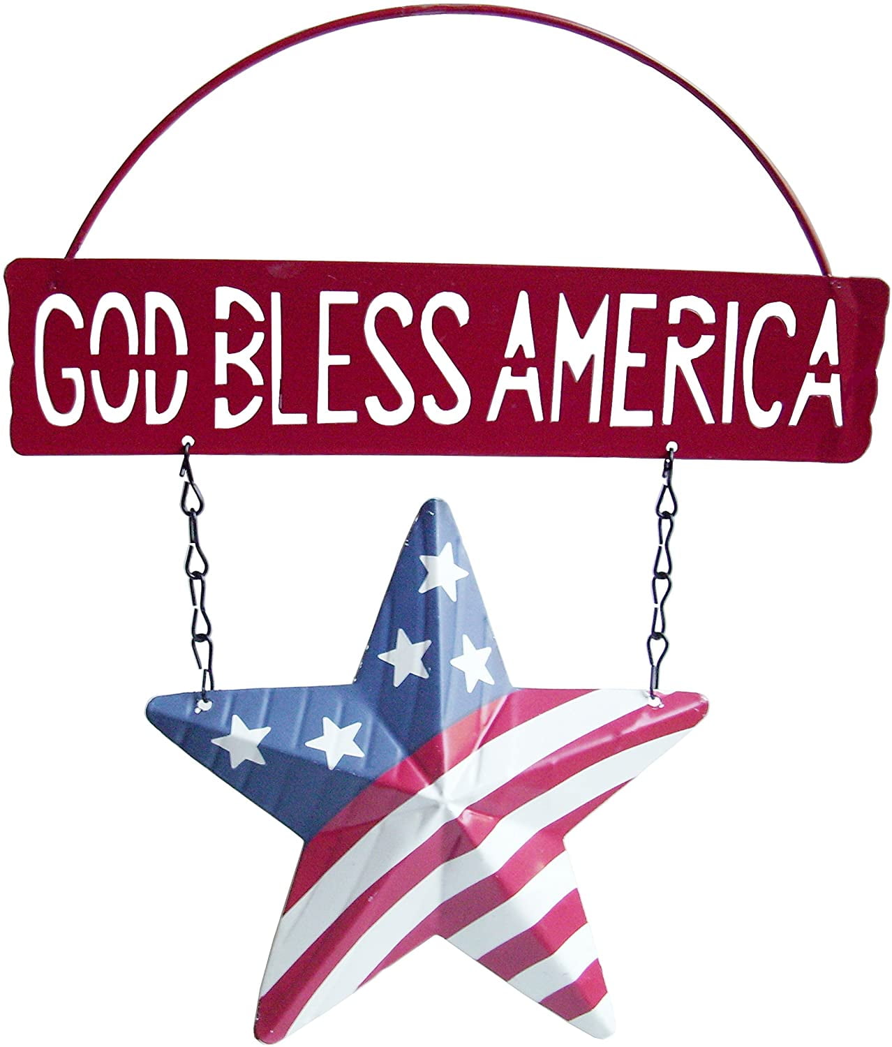 TIN SIGN B613 God Bless America Patriotic Flag USA Metal Flag Decor 