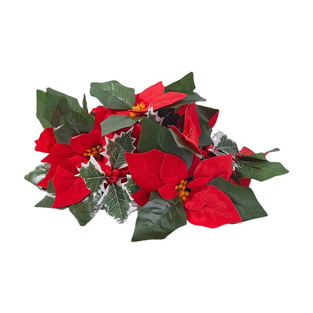 ¡Oferta! Guirnalda navideña iluminada con forma de aguja para candelabro, para decoración de mesa navideña, hojas artificiales, candelabro, guirnalda para decoración del hogar, color rojo