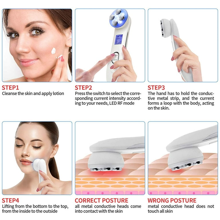 5 In 1 Facial Beauty Skin Tightening Machine RF LED Light 5 In 1 Facial Beauty Skin Tightening Machine RF LED Light