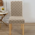 thumbnail image 3 of Dining Room Chair Covers, Super Fit Stretch Cat Scratch Protection Jacquard Fabric Removable Washable Dining Chair Slipcover Seat Cover for Home, Kitchen, Hotel, Banquet (Beige), 3 of 5