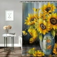 thumbnail image 2 of Fenyluxe Sunflowers Bee Pretty Shower Curtain Bathroom Decor 100% Polyester Home Bathtubs Decoration Mother's Day Shower Curtain Set with Hooks 60x72, 2 of 7