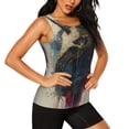 thumbnail image 2 of Hirioo Colorful Ink Cute Horse for Women's Workout Tank Top Sleeveless Workout Tops Athletic Gym Shirts-Medium, 2 of 7