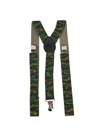 MENDENG Men's Camouflage Clip-End Suspenders 2 Strong Clips Heavy Duty  Braces