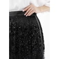 thumbnail image 4 of Black Tulle Sequined Mesh Paillette Evening Knee Length Skirt, 4 of 5