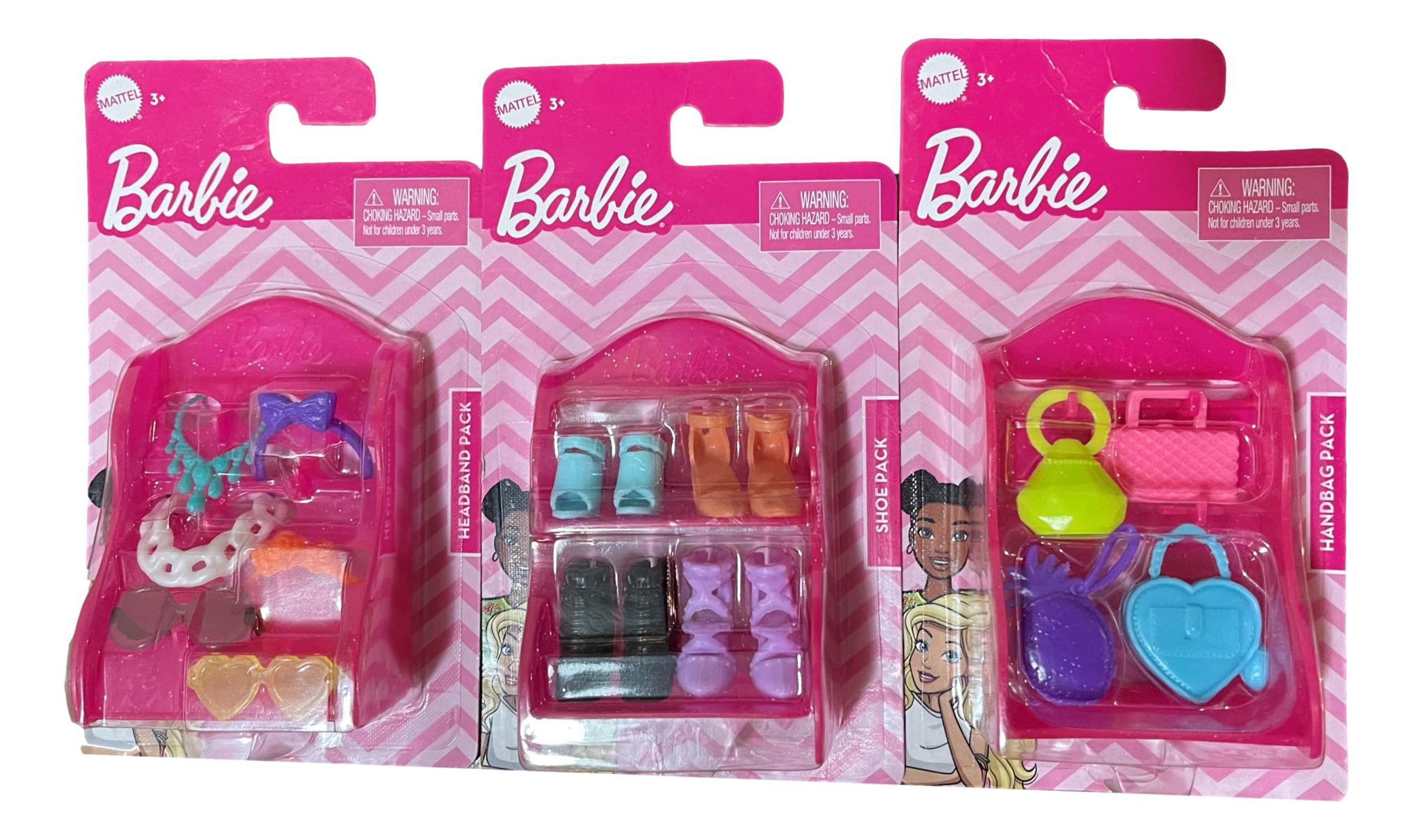 Barbie Accessories Set 12 pieces Bag,glasses,jewellery,camera,hat 