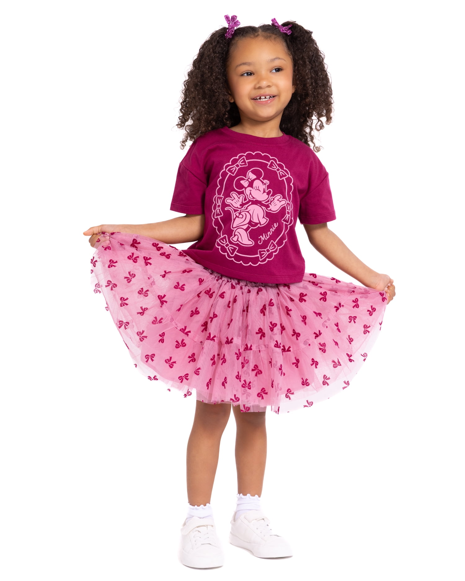 Minnie Mouse Toddler Girls' Graphic Tee and Tutu Skirt Set, 2-Piece, Sizes 12M-5T