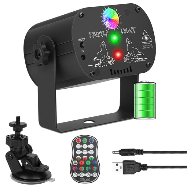 Luces de fiesta Qajok DJ Disco Light RGB LED estroboscópico con mando a distancia