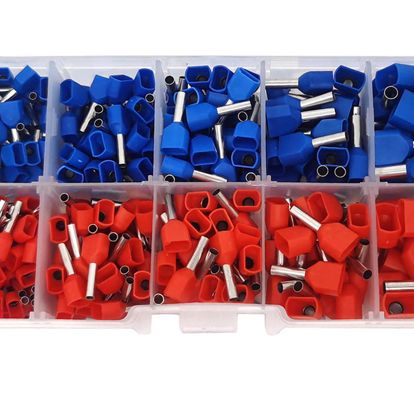Miulika 4x 270Pcs Cold Press Terminal Terminal Set, Replaces Terminal, Double Wire Parallel Terminal Pressed Terminal Block,