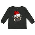 thumbnail image 3 of Inktastic Christmas Pug Dog Santa Boys or Girls Long Sleeve Toddler T-Shirt, 3 of 5