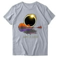 thumbnail image 3 of JURANMO Gifts for Women Solar Eclipse Graphic Tees Tops Spring Summer Cotton Comfy Short Sleeve T Shirts Casual Round Neck Blouse Shirts Gray XL Clearance Items, 3 of 4