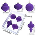 thumbnail image 4 of FEOLGEHLY 4 Pcs Large Velvet Christmas Ball Ornaments Set, Vintage Shatterproof Plastic Christmas Ball Ornaments, Flocked Hanging Decoration for Xmas Tree Party Wedding Home Decor, Purple, 4 of 7