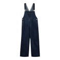 thumbnail image 2 of JFGHDG Overalls for Women Denim Jumpsuits Adjustable Strap Baggy Wide Leg Jean Overalls with Pockets Dark Blue S, 2 of 8