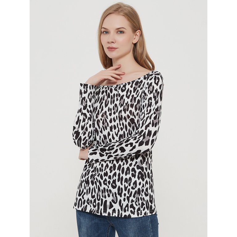 Long sleeve soft shirt in green animal print — Formela Beauty