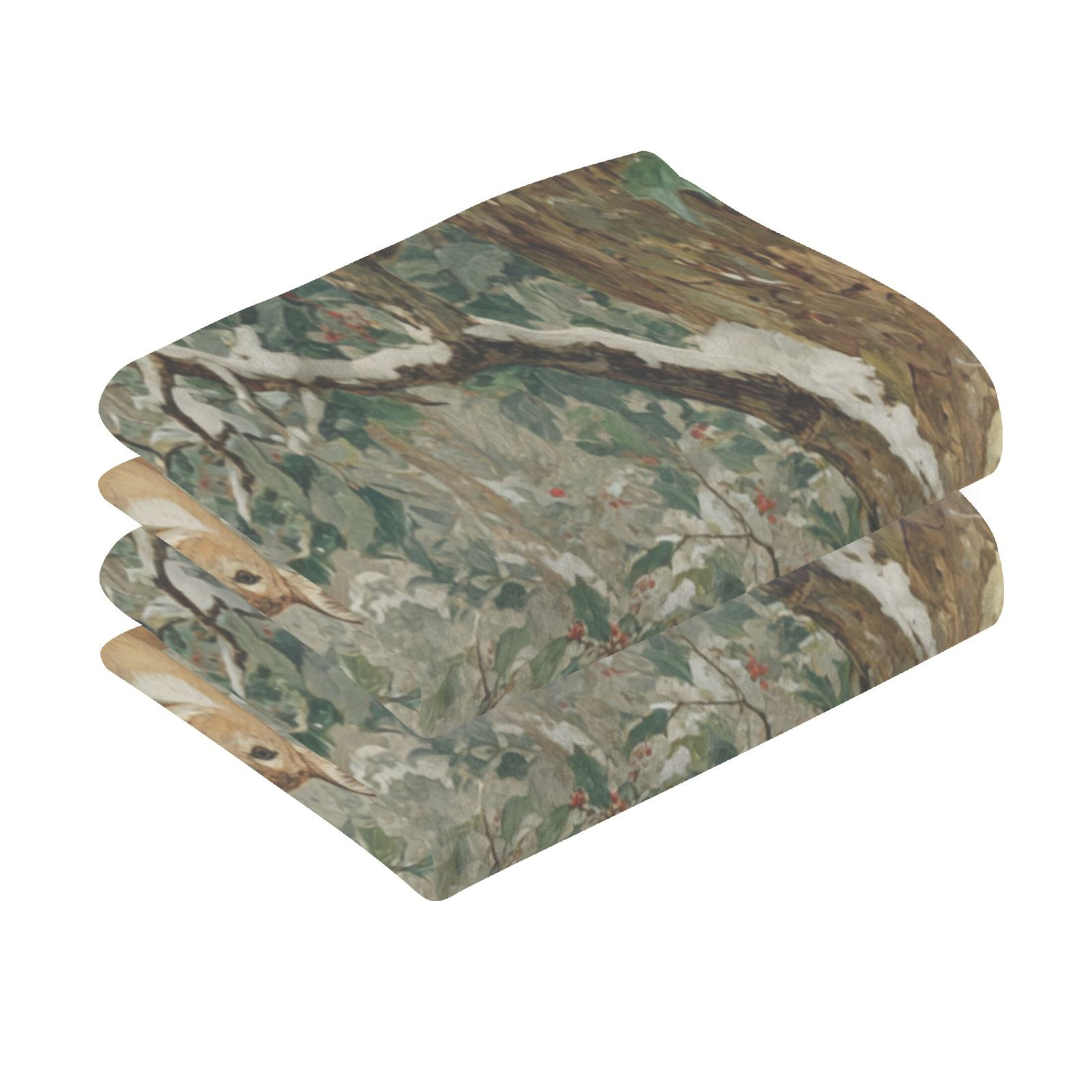 2 Pieces of Cotton Towel Face Towel Set Hand Towel Bath Towel Cotton Bath Towel Sets Two Deer