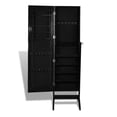 thumbnail image 3 of vidaXL Free Standing Jewelry Cabinet with Mirror Black, 3 of 7