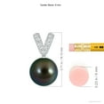 thumbnail image 3 of ANGARA Tahitian Cultured Pearl & Diamond V-Bale Pendant in Platinum for Women | June Birthstone, Birthday, Anniversary, Jewelry Gift for Women | Pearl Necklace, 3 of 8