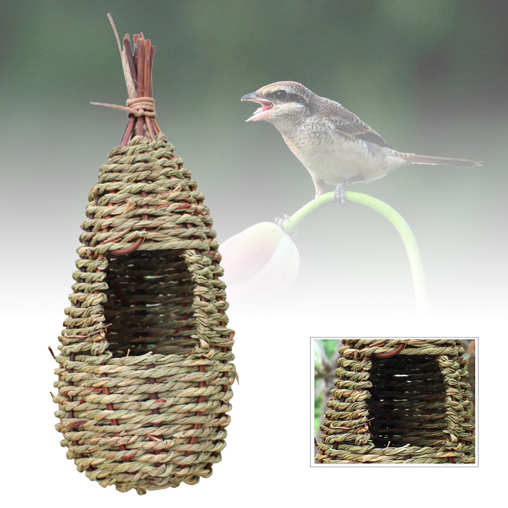 Home Bird DIY House Nesting Outdoor Sparrow Handmade Grass Warm Hanging Roosting