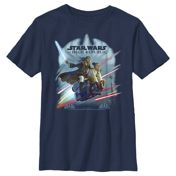 Boy's Star Wars The High Republic Race to Crashpoint Tower  Graphic Tee Navy Blue X Small
