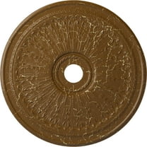 29 1/8"OD x 3 5/8"ID x 1"P Oakleaf Ceiling Medallion (Fits Canopies up to 6 1/4"), Hand-Painted Smokey Topaz Crackle
