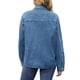 thumbnail image 3 of CHAQUETA DE JEAN PARA MUJER INSPIRE CHIC, MANGA LARGA, CIERRE DE BOTÓN, CON BOLSILLOS CON SOLAPA, CHAQUETA DE MEZCLILLA LIGERA, TALLA M, AZUL, 3 of 6