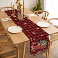 thumbnail image 3 of Red Plaid Christmas Table Runner 36 Inches Long Farmhouse Dress Scarves, Truck Xmas Tree Snowflake Winter Poinsettia Dining Tablerunner for Coffee Table/Kitchen Island/Party Décor, Small 13" x 36", 3 of 8
